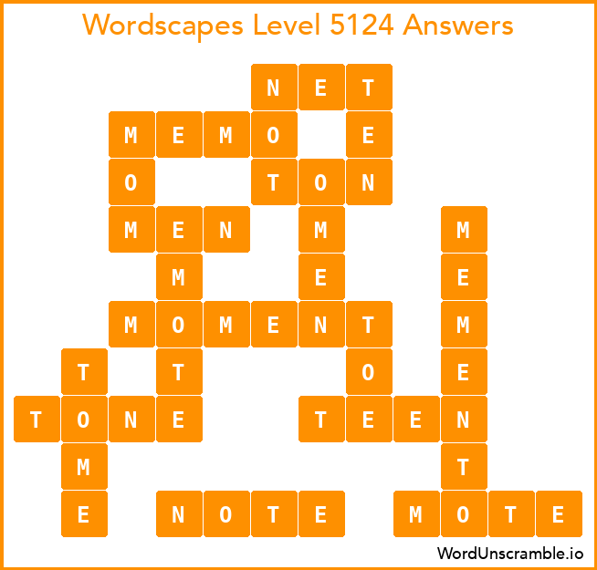 Wordscapes Level 5124 Answers