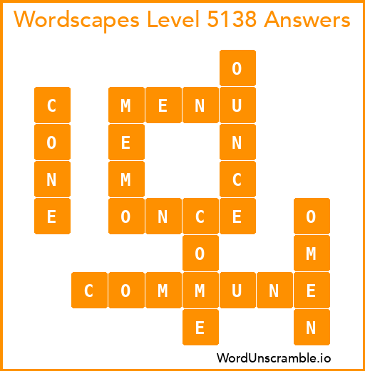 Wordscapes Level 5138 Answers