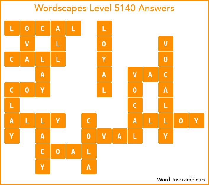 Wordscapes Level 5140 Answers