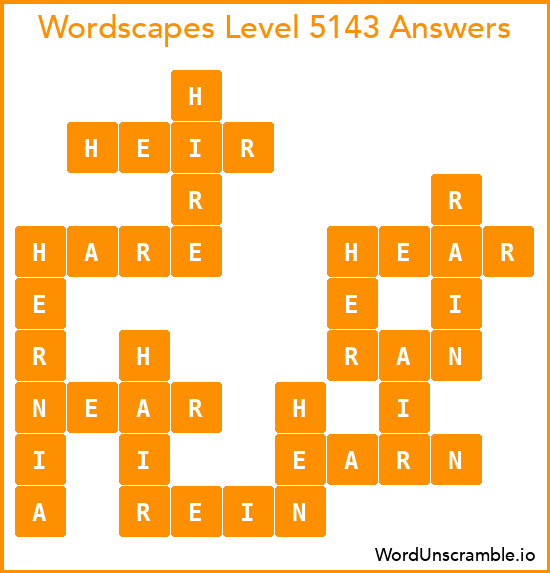 Wordscapes Level 5143 Answers