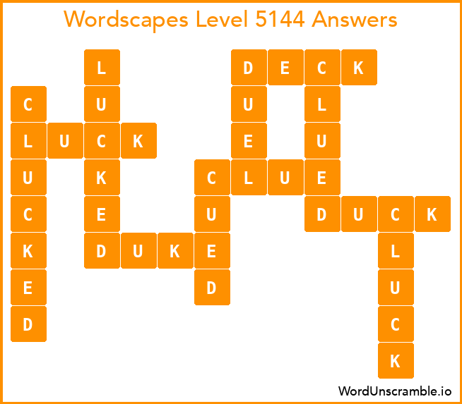 Wordscapes Level 5144 Answers