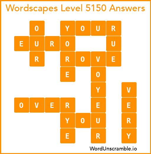 Wordscapes Level 5150 Answers