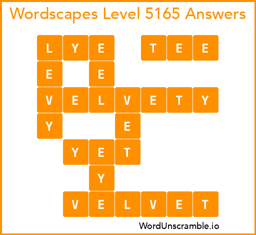 Wordscapes Level 5165 Answers