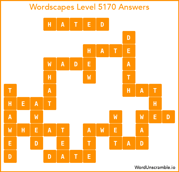 Wordscapes Level 5170 Answers