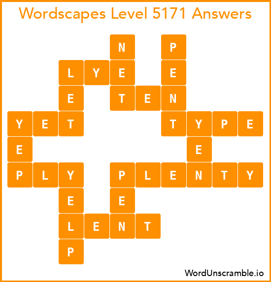 Wordscapes Level 5171 Answers