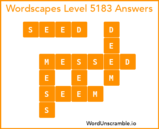 Wordscapes Level 5183 Answers