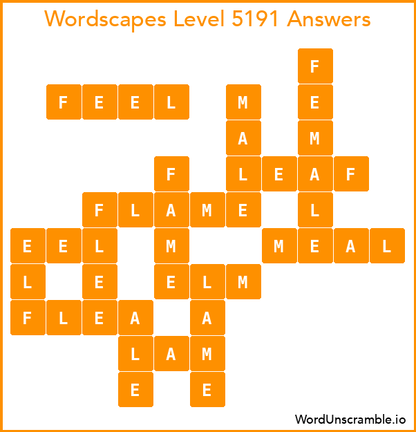 Wordscapes Level 5191 Answers