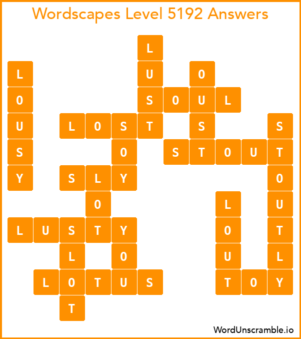 Wordscapes Level 5192 Answers