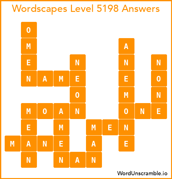 Wordscapes Level 5198 Answers