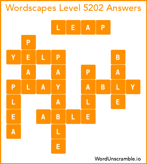 Wordscapes Level 5202 Answers