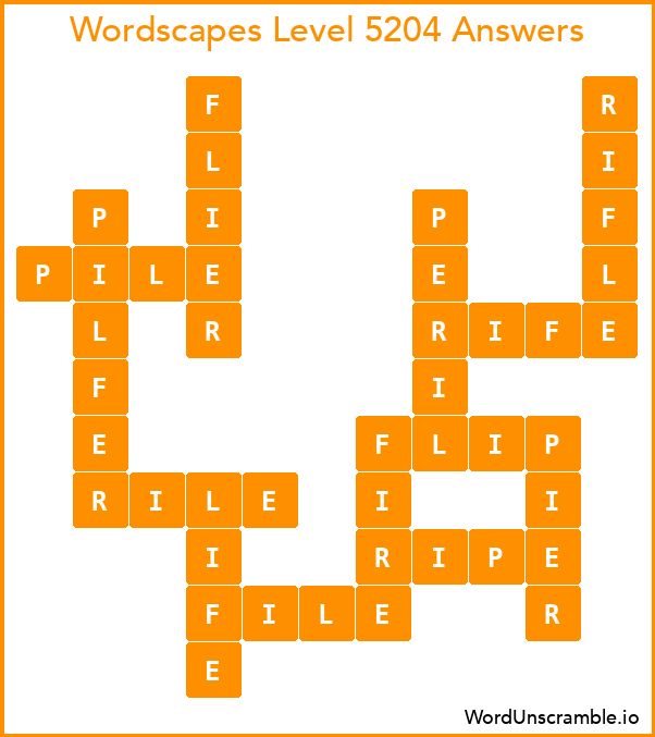 Wordscapes Level 5204 Answers
