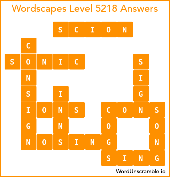 Wordscapes Level 5218 Answers