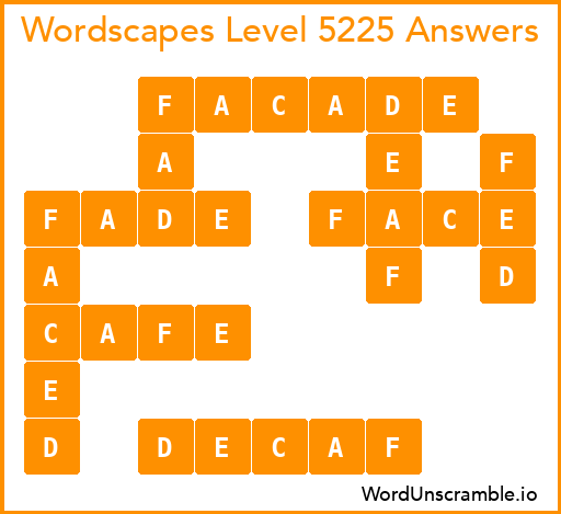 Wordscapes Level 5225 Answers
