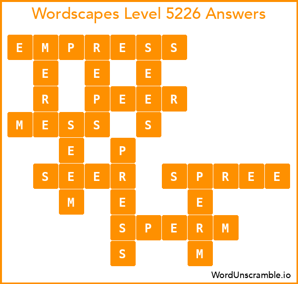 Wordscapes Level 5226 Answers