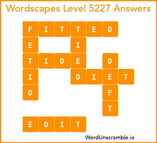 Wordscapes Level 5227 Answers