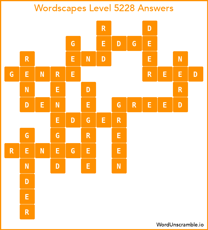 Wordscapes Level 5228 Answers