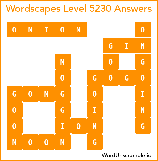 Wordscapes Level 5230 Answers