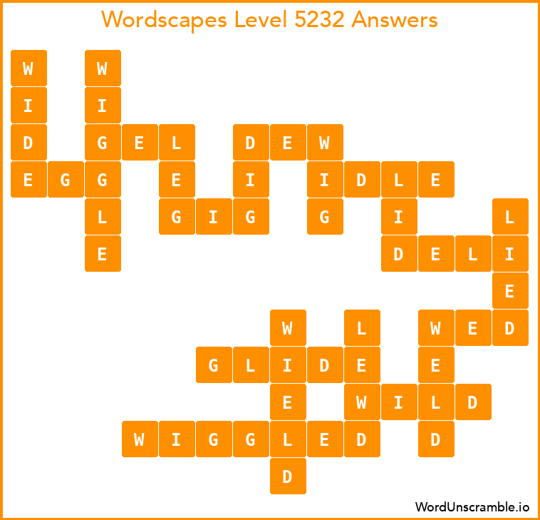Wordscapes Level 5232 Answers