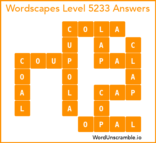 Wordscapes Level 5233 Answers