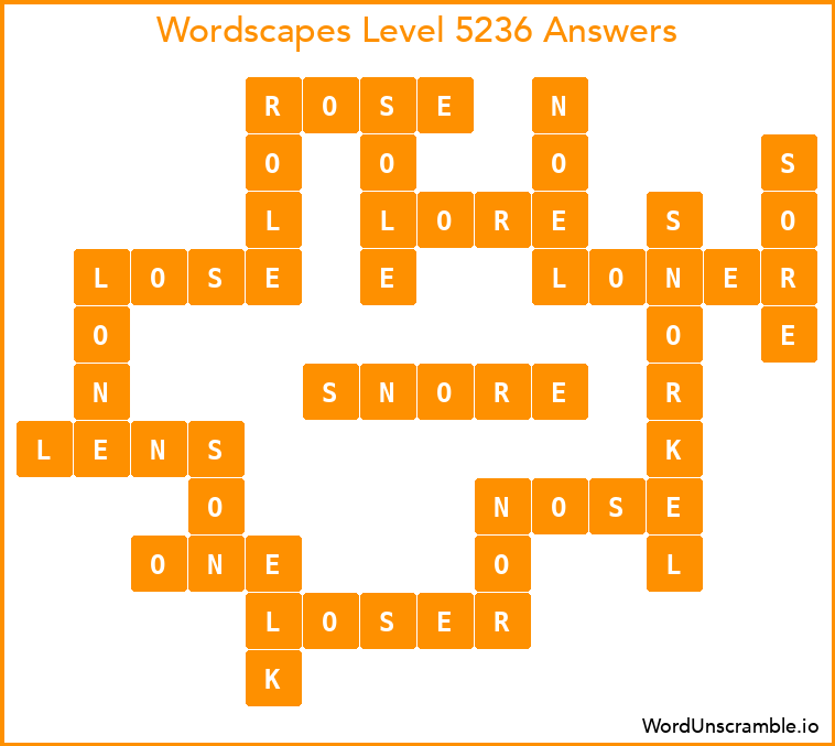 Wordscapes Level 5236 Answers