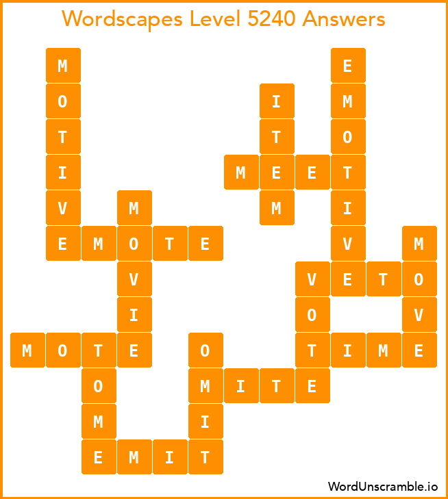 Wordscapes Level 5240 Answers