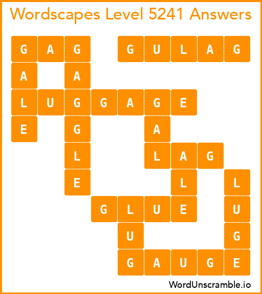 Wordscapes Level 5241 Answers