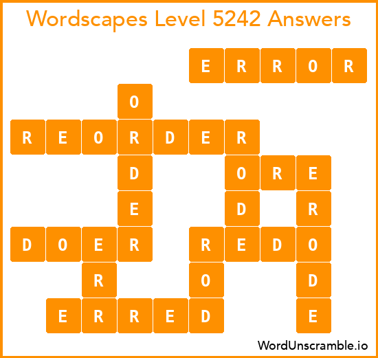 Wordscapes Level 5242 Answers