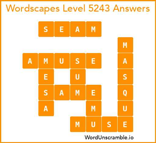 Wordscapes Level 5243 Answers