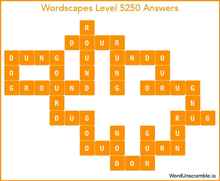 Wordscapes Level 5250 Answers