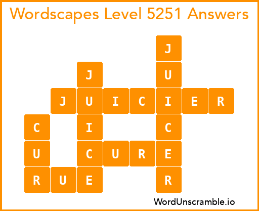 Wordscapes Level 5251 Answers
