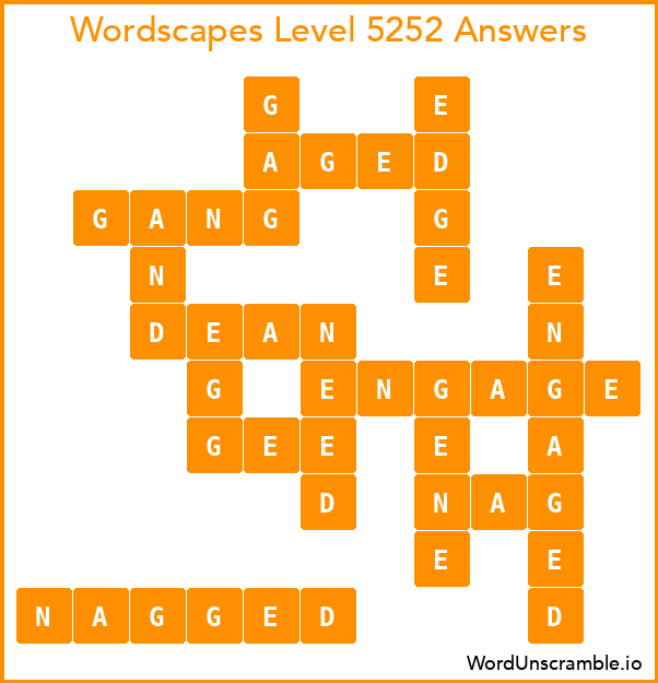 Wordscapes Level 5252 Answers