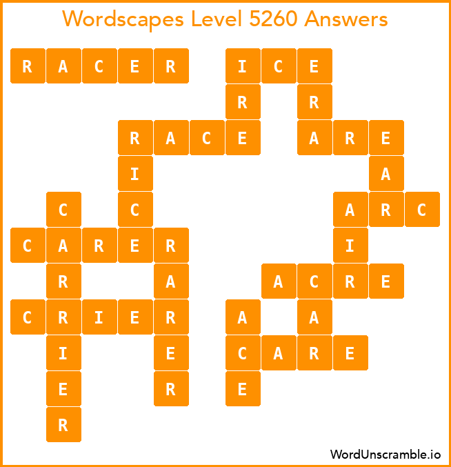 Wordscapes Level 5260 Answers