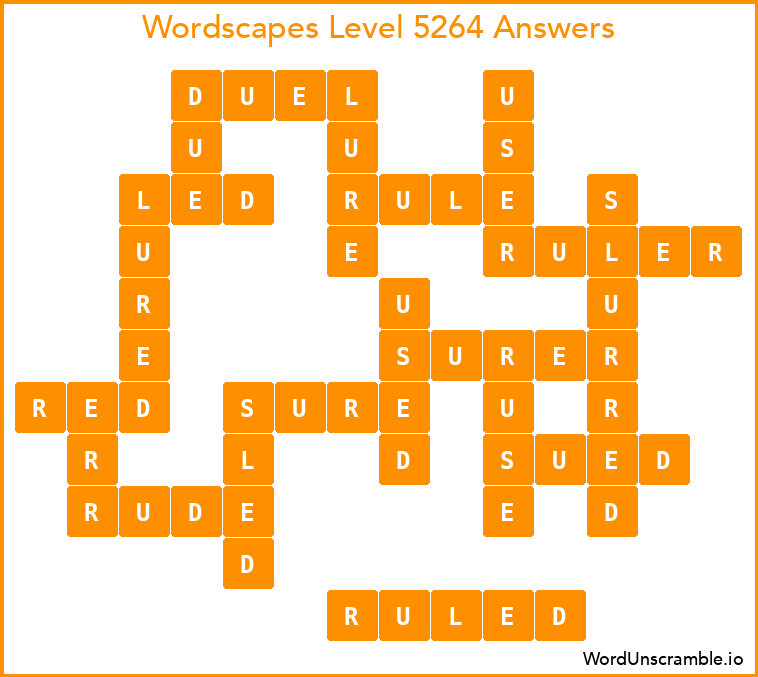 Wordscapes Level 5264 Answers