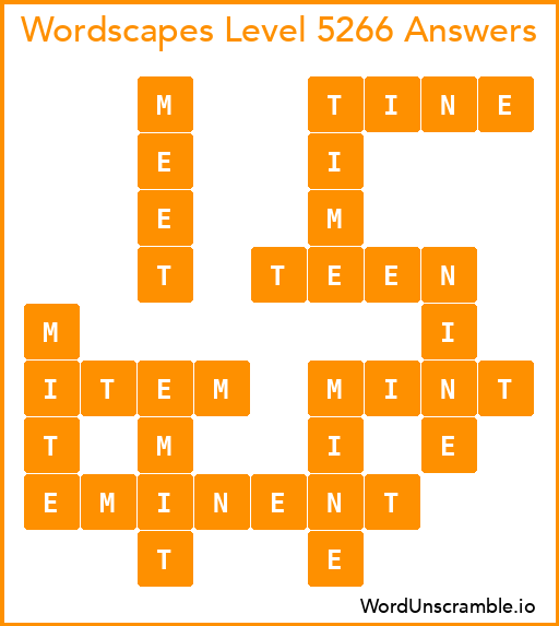 Wordscapes Level 5266 Answers