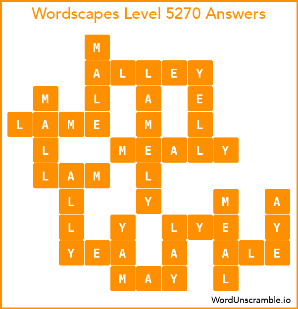 Wordscapes Level 5270 Answers