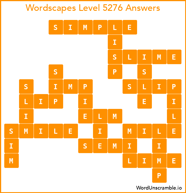 Wordscapes Level 5276 Answers