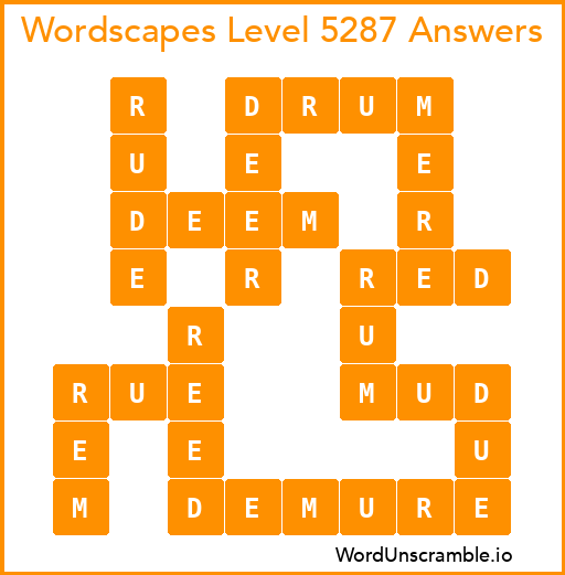 Wordscapes Level 5287 Answers