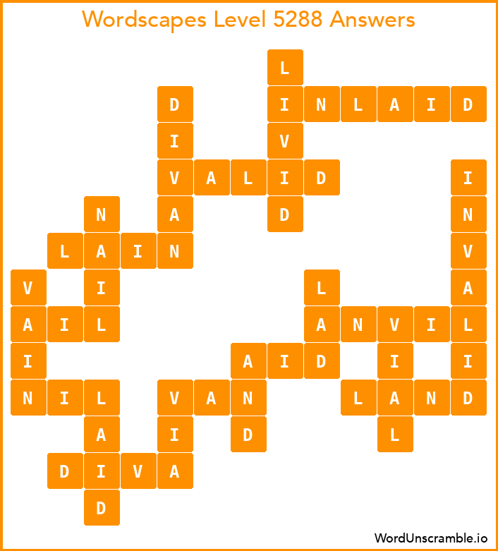 Wordscapes Level 5288 Answers