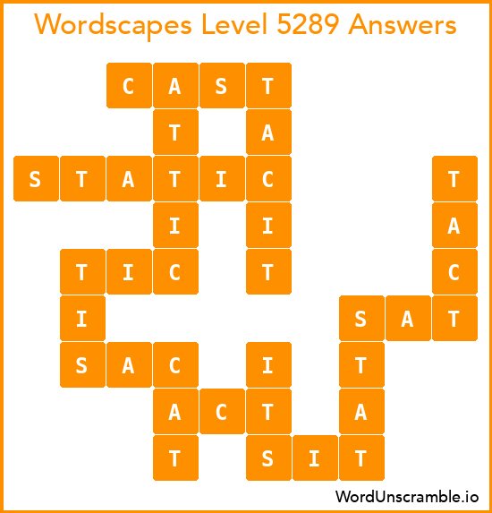 Wordscapes Level 5289 Answers