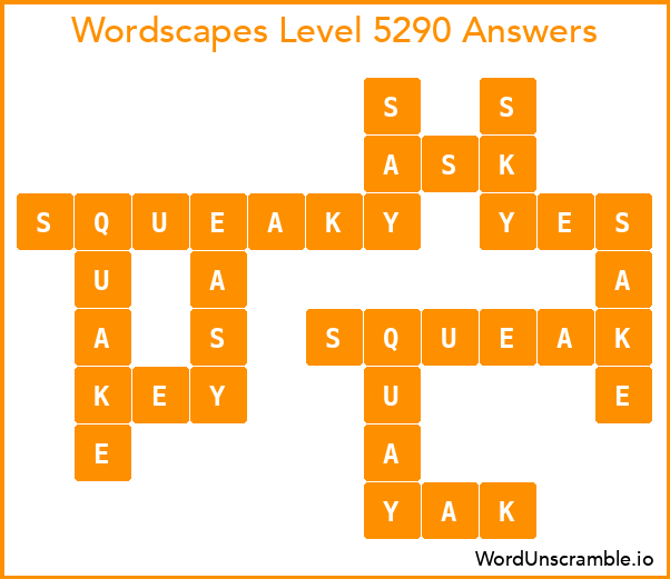 Wordscapes Level 5290 Answers