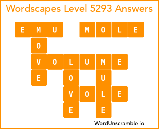 Wordscapes Level 5293 Answers
