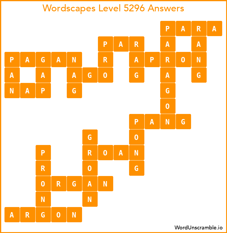 Wordscapes Level 5296 Answers
