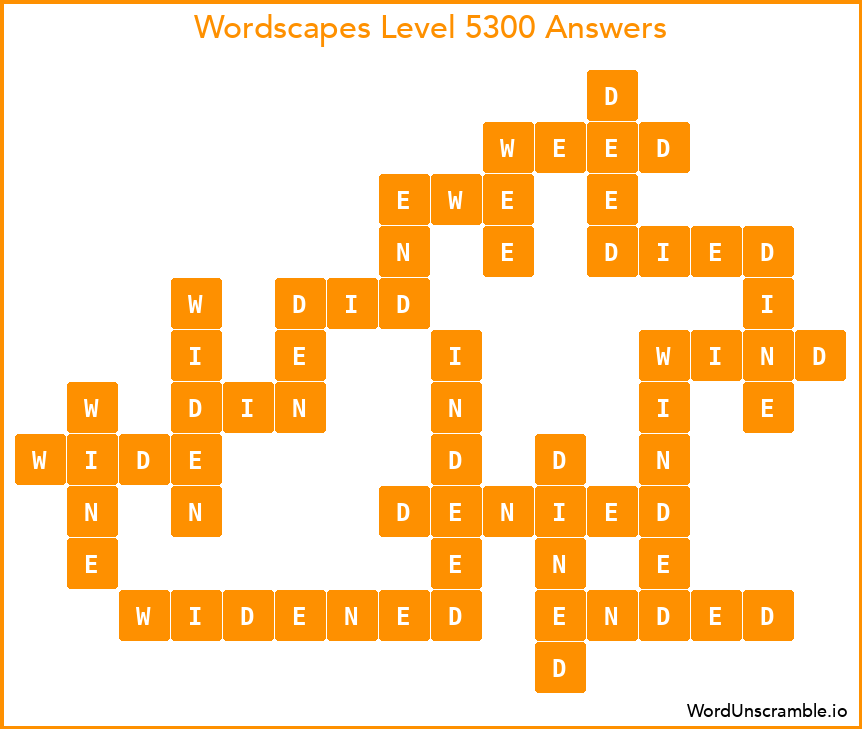 Wordscapes Level 5300 Answers