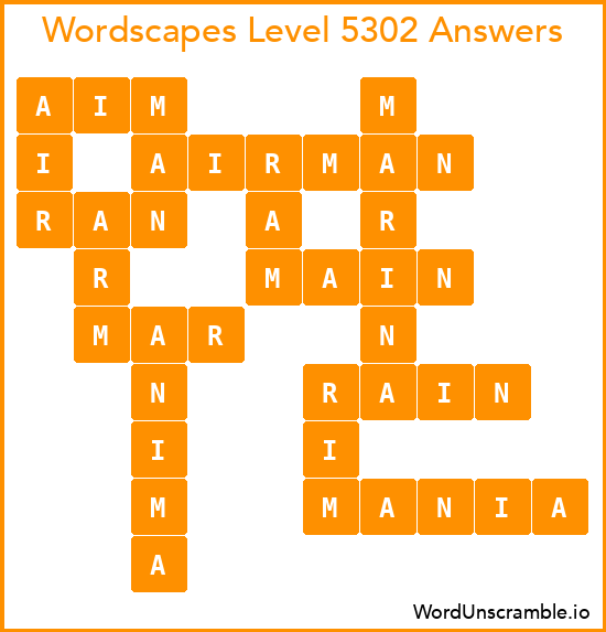 Wordscapes Level 5302 Answers