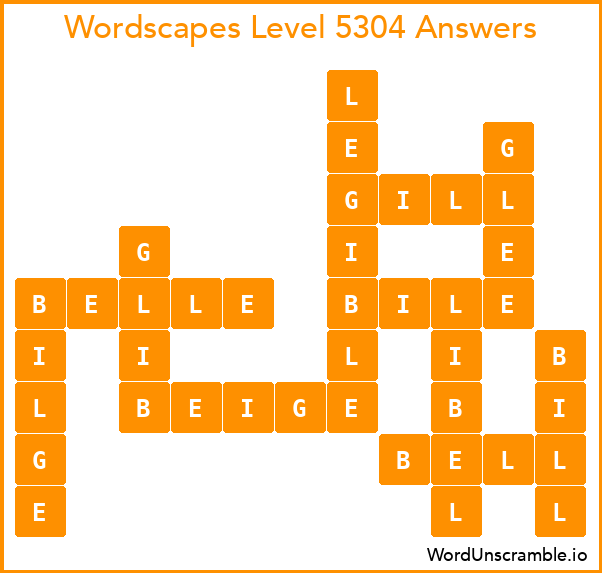 Wordscapes Level 5304 Answers