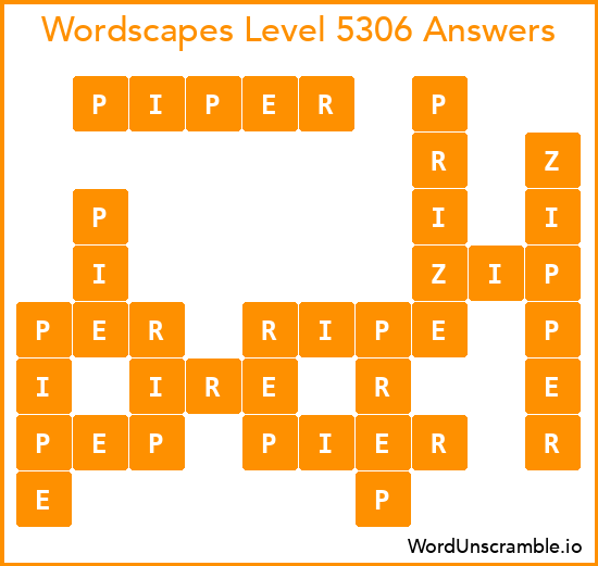 Wordscapes Level 5306 Answers