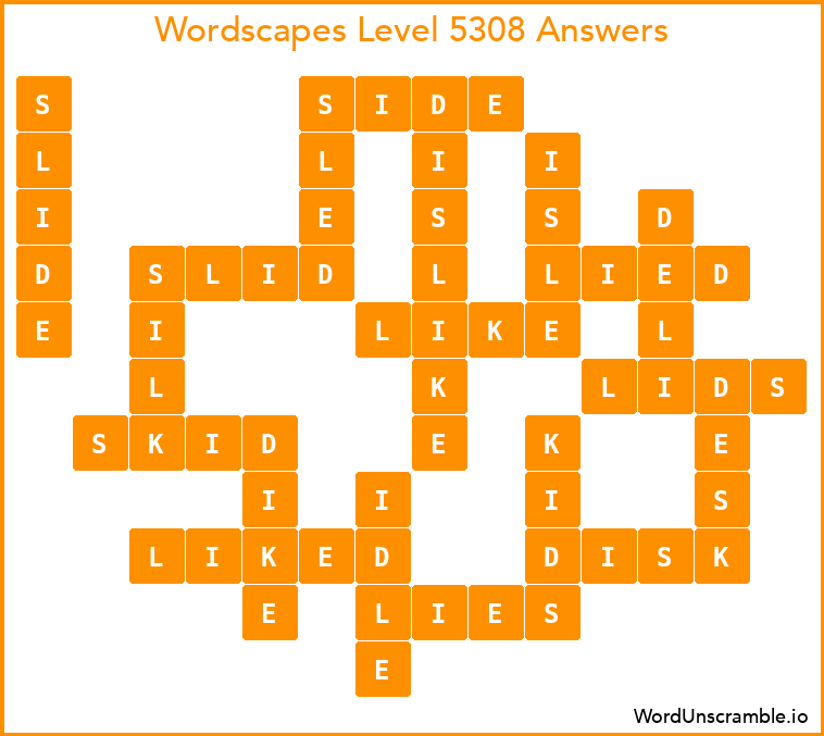 Wordscapes Level 5308 Answers