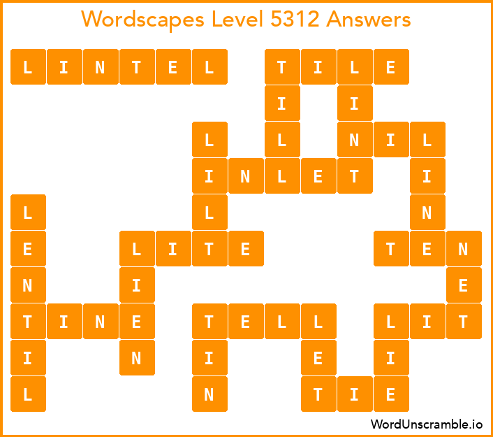 Wordscapes Level 5312 Answers