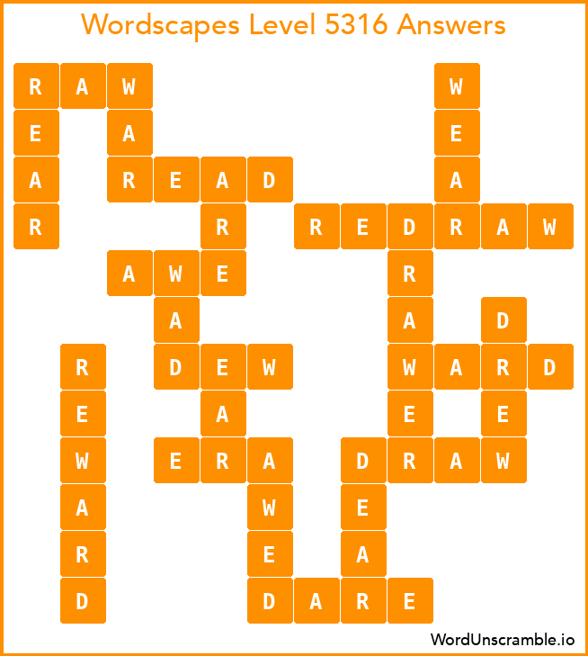 Wordscapes Level 5316 Answers