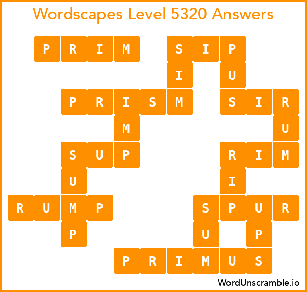 Wordscapes Level 5320 Answers
